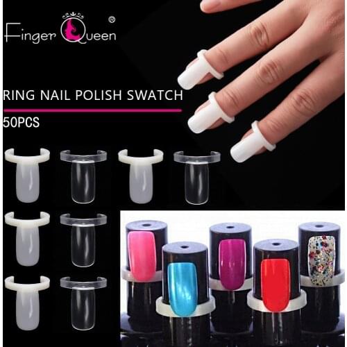 50pcs Nail Display Stand Press On Nail Art Tips Luxury Acrylic Nail Color Swatch Card Ring For DIY Fake Nails Accessories Tool