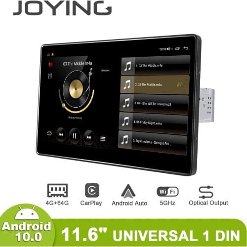 JOYING Android 10.0 Head Unit 11.6 Inch Single Din Universal Car Stereo Radio 1920*1080 IPS Support WiFi/Bluetooth/Carplay/4G HD