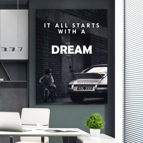 Everything Starts With A Dream Decorative Canvas Painting Wall Poster Art Picture Living Room Decor Home Decoration Accessories