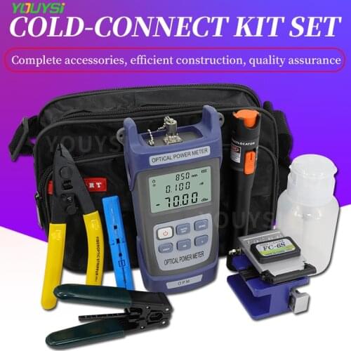 YOUYSI FTTH Fiber Optic Tool Kit FC-6S Fiber Cleaver Optical Power Meter 5mw/10mw/20mw/30mw VFL