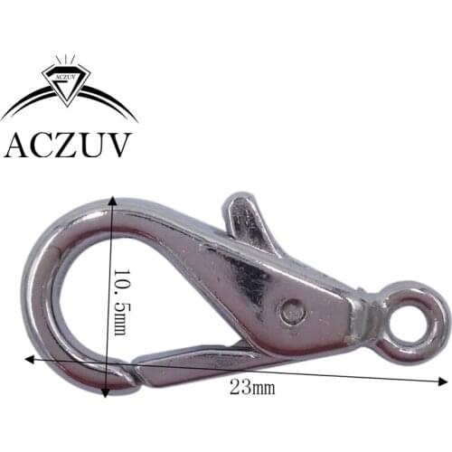 100pcs Rhodium Plated 23mm Metal Swivel Lobster Clasp Snap Hook fit Purse Chain Keychains Handbag Buckles DIY Accessories SLC016