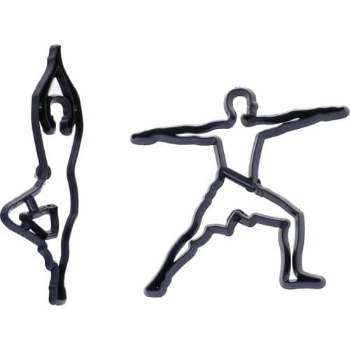 12pcs/set Cookie Cutter Plastic Yoga Biscuit Mold Cutter Sugarcraft Cake Mold