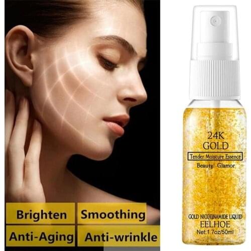 24k VC Gold Anti Face Serum Firming Nicotinamide Whitening Moisturizing Brighten Skin Care Spray
