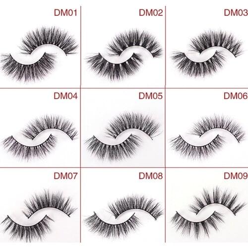 DM 32 styles 3D mink eyelashes natural soft mink hair Eyelash extension reused luxury 100% hand made full strip upper lashes