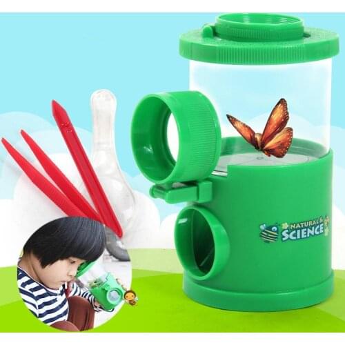 4Pcs Toys for children Insect Bug Viewer Box Magnifier with Tweezers Net Exploration Tool Education Toy for Observing Experiment