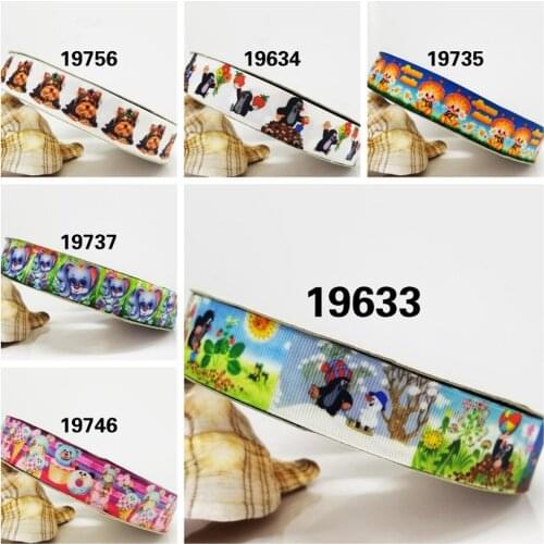Free shipping 50 yard cartoon printed grosgrain ribbon 19633