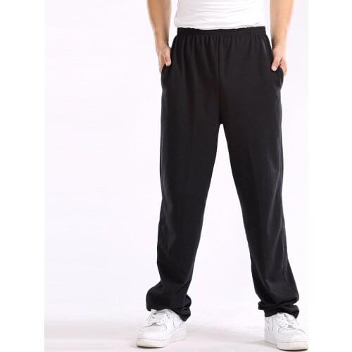 Men Baggy Pants Men Trousers Solid Color Slim Fitted Sweatpants Elastic Cotton Casual Pants Extra Big Plus Size 4xl 5XL 6XL 7XL