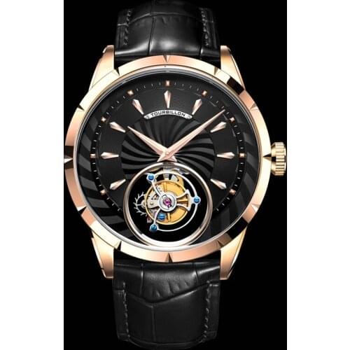 AESOP Mens Mechanical Sports Watch Watches Real TOP Tourbillon Male Skeleton Mens Watch for Men Man Luxury Clocks Thin Black