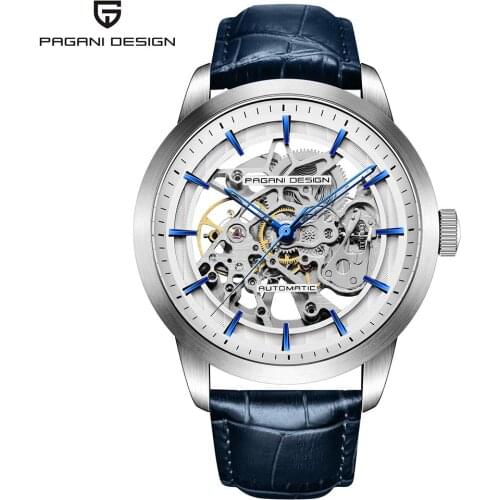 Luxury Brand PAGANI DESIGN Men Watches Skeleton Hollow Business Leather Wristwatch Automatic Mechanical Clock Relogio Waterproof