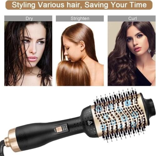 3 in 1 New One Step Hair Dryer Brush & Volumizer Hot Air Comb Roller Negative Ion Curling / Straight Hair Electric Dryer Salon