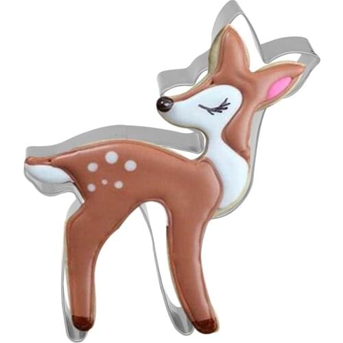 Sika Deer Stainless Steel Cookie Cutting Biscuit Mould Cake Moulds Fruit Sugar Mold Baking Tools