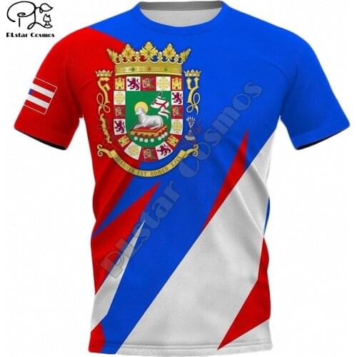 PLstar Cosmos 2021 Puerto Rico Flag Emblem New Fashion Men/Women T-Shirts 3d Printed Summer Short-Sleeve Top Streetwear Style-14