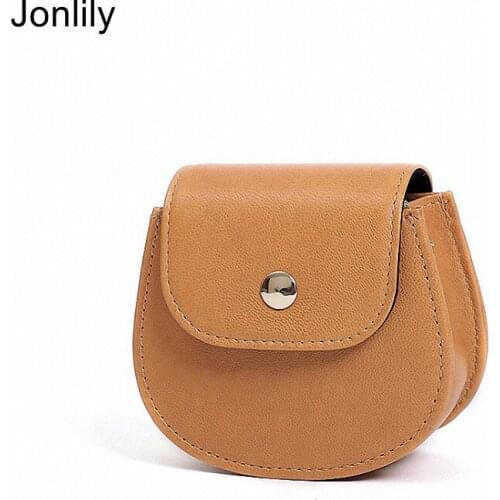 Jonlily Women Genuine Leather Mini Purse Female Fashion Shoulder Bag Retro Small Crossbody Bag Long Chain Coins Daybag -KG603