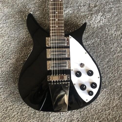 Kaiyun Factory custom made rickenback.6 string classic black electric guitar.3 pickups. Silver hardhard.rosewood fingerboard