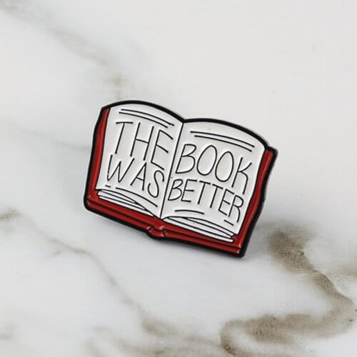 Book Story ! The Book Was Better Cute Mini Magic Book Hard Enamel Cartoon Brooches Lapel Pins For Coat Sweater Backpack