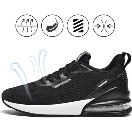 High Quality Men Fly-Knitting Outdoor Sports Shoes Lightweight Running Shoes For Women Sneakers Air Cushion Damping