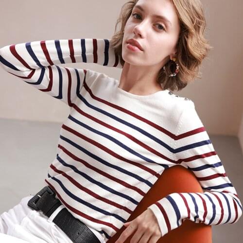 Женские полосатые футболки La melancolie China At AliExpress