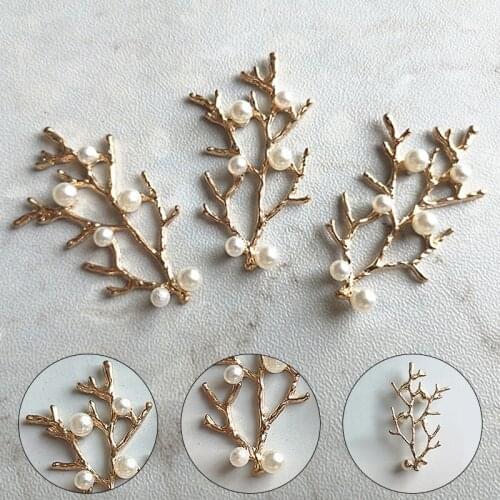 Fashion Brooch Vintage Pine Tree Brooch Tree Branch Faux Pearl Corsage Pin Women Elegant Jewelry Pin DIY Jewelry Accessories