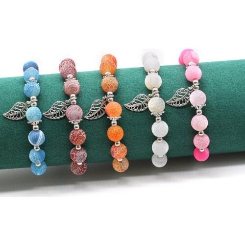 Natural agate stone beads bracelet jewelry adjustable chain bangles for women men female purple gem stone bracelet gift