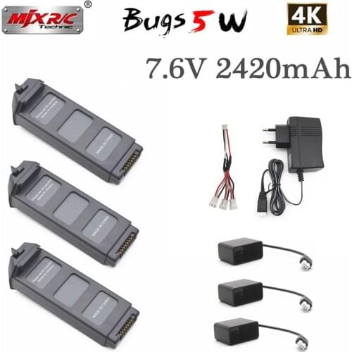 Upgrade 7.6V LiPo Battery For MJX R/C Bugs 5W B5W 4K RC Quadcopter Spare Parts 7.6v 2420mAH Drone Battery For X5 Pro