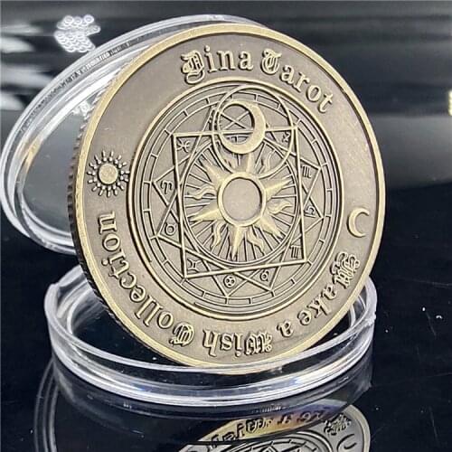 Divination Tarot Commemorative Coin Constellation Feng Shui Auspicious Sun Moon Guanghua Love Coin Wishing Coin