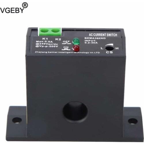 0.2-30A 40-400Hz Sensing Switch Flameproof Adjustable Current 0.5A12-240VAC/DC Self-Powered Sensing Switch Normally Open/Close