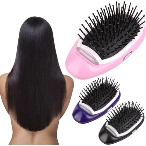 Portable Electric Ionic Hair Brush Negative Ions Detangling Hair Comb Brush Anti-static Home Salon Hair Styling Tool Hairbrush