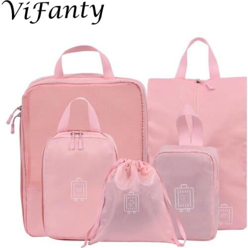 Portable 5pcs travel necessories packing cube luggage