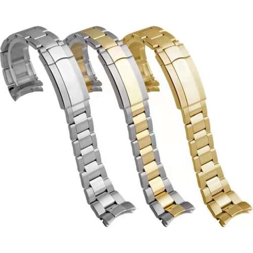 Watch Band For For Rolex SUBMARINER DAYTONA Solid Stainless Steel Arc Edge Watch Accessorie Men Watch Strap Watch Bracelet Chain