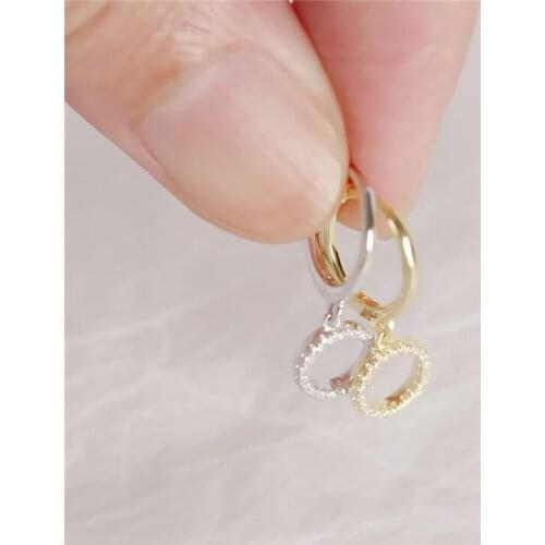 S925 Silver Color Earrings Mini Zircon Earrings Fashion Round Lady Earrings Banquet Marriage Girlfriend Gift Jewelry