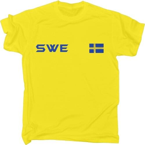 Sweden Flag T-Shirt Swedish Sverige Sport Soccer Football Swede Birthday Gift 2 Sides 2019 Unisex Tees