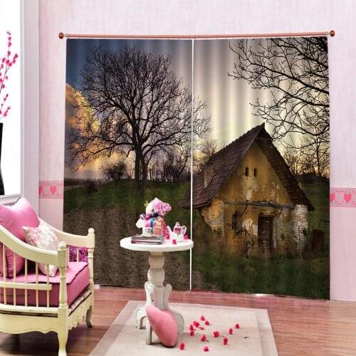 Stereoscopic curtains landscape 3D Curtain Luxury Blackout Window Curtain Living Room country curtains