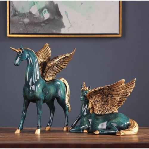 Home Decor Ornaments European And American Style Unicorn Decoration Pegasus Decoration Living Room Desk Home Accessories
