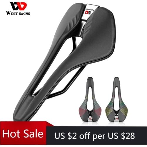 WEST BIKING Bicycle Saddle MTB Road Racing Bike Cushion Pads for Men Women Hollow Breathable Integrated Race Cycling Saddle Seat