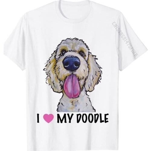 Womens I Love My Doodle Shirt, Golden Doodle T-Shirt Leisure T Shirt Rife Cotton Mens Tops T Shirt Gift