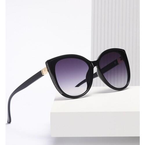 New Oversized Shades Women Sunglasses Cat Eye Semi-Round Glasses Big Frame Vintage Fishing 32043