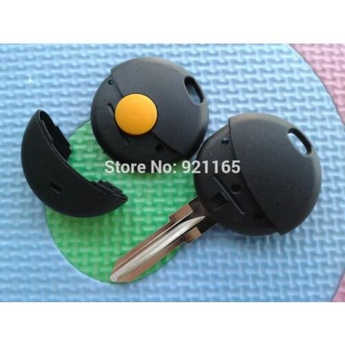 1Pc 1 Button Yellow Remote Car Key Shell Styling For Benz Smart Fortwo 1998-2012 US Case Uncut Blade Flip Cover Accessories Auto