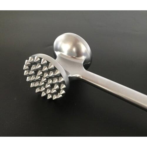 1Pcs Stainless Steel Meat Tenderizer Portable Household Kitchen Tools Steak Tender Double Sides Loose Pork Beef Beat Meat Hammer