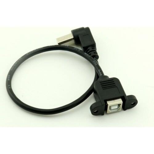 10pcs USB 2.0 B Male Right Angled to B Female Panel Mount Printer Extension Cable 1FT
