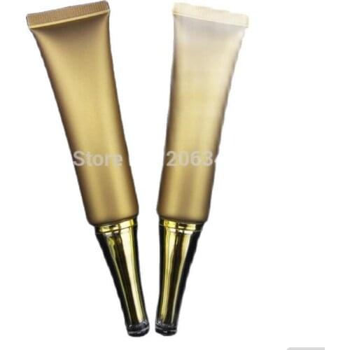 20ml gold soft tube white lid with acrylic gold lid , EYE CREAM TUBE