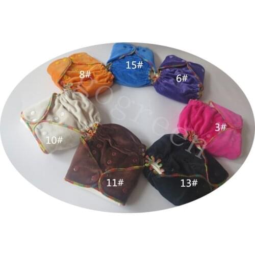 2019 High quality Single Rows Snaps Natural Bamboo Velour Cloth Diaper Fitted One Size 5 pcs Nappy With 2 Bamboo Inserts