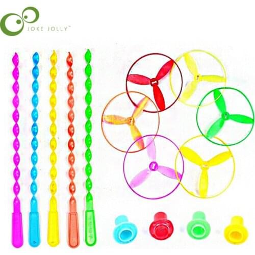 5 pcs/set novelty Toys Hand push bamboo raft flying fairy fairy disc plastic bamboo raft nostalgic childrens toys YJN