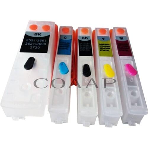5 Pcs T2621 2631 2632 2633 2634 Refillable Empty Cartridges For Epson XP 600 605 700