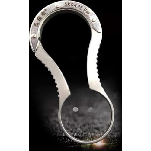 A21 New Stainless Steel Multifunction Keychain Gourd Shape Outdoor Hanging Buckle Car Safety Buckle EDC