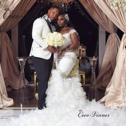 Africa 2021 New Pleat Mermaid Wedding Dress Luxury Cystal Beaded Lace Up Back Plus Size Custom Made bridal Dress Factory W0829