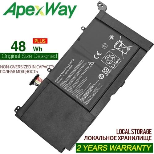 ApexWay 11.4V 48Wh B31N1336 C31-S551Laptop Battery for ASUS VivoBook S551 S551LB S551LA R553L R553LN R553LF K551LN V551 V551LA