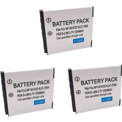 3.7V 1200mAh NP-50 FNP50 NP50 KLIC-7004 KLIC-7004 K7004 D-Li68 Camera Battery For Fujifilm X10 X20 XF1 F50 F75