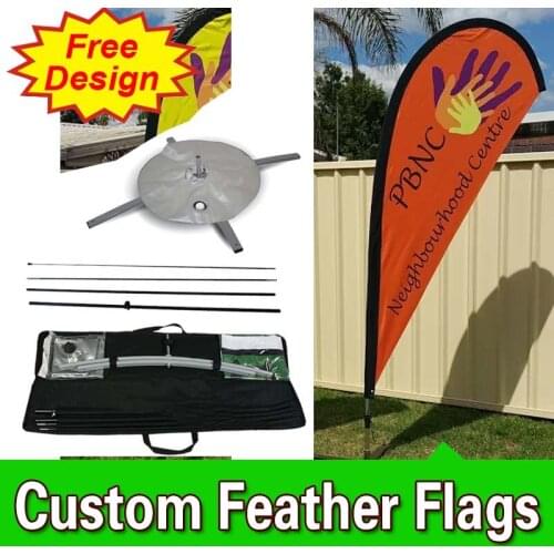 Free Design Free Shipping Double Sided Cross Base Teardrop Flags Banners Flag Signs Advertising Ad Flags Custom Feather Flag