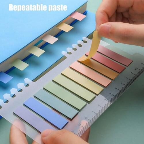 Sticky Notes Post Adhesive Loose-Leaf Index Sticker Bookmark Rainbow Memo Pad Index Notepad Sketchbook School Office Supplies