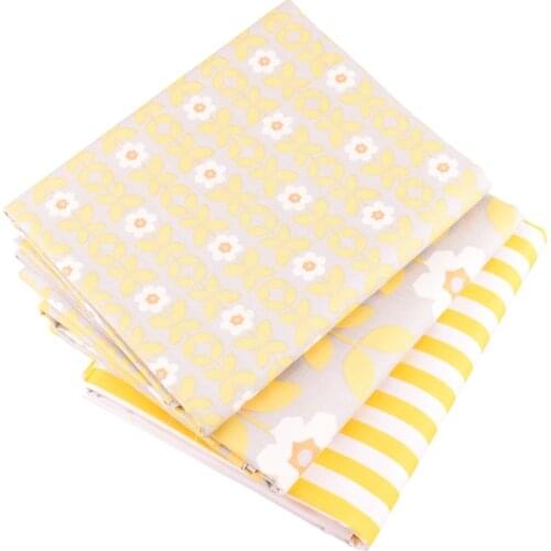 DwaIngY yellow series Twill Cotton Fabric For DIY Patchwork Sewing Quilting,Quarters Cloth Material Baby Doll 40*50cmor50x160cm